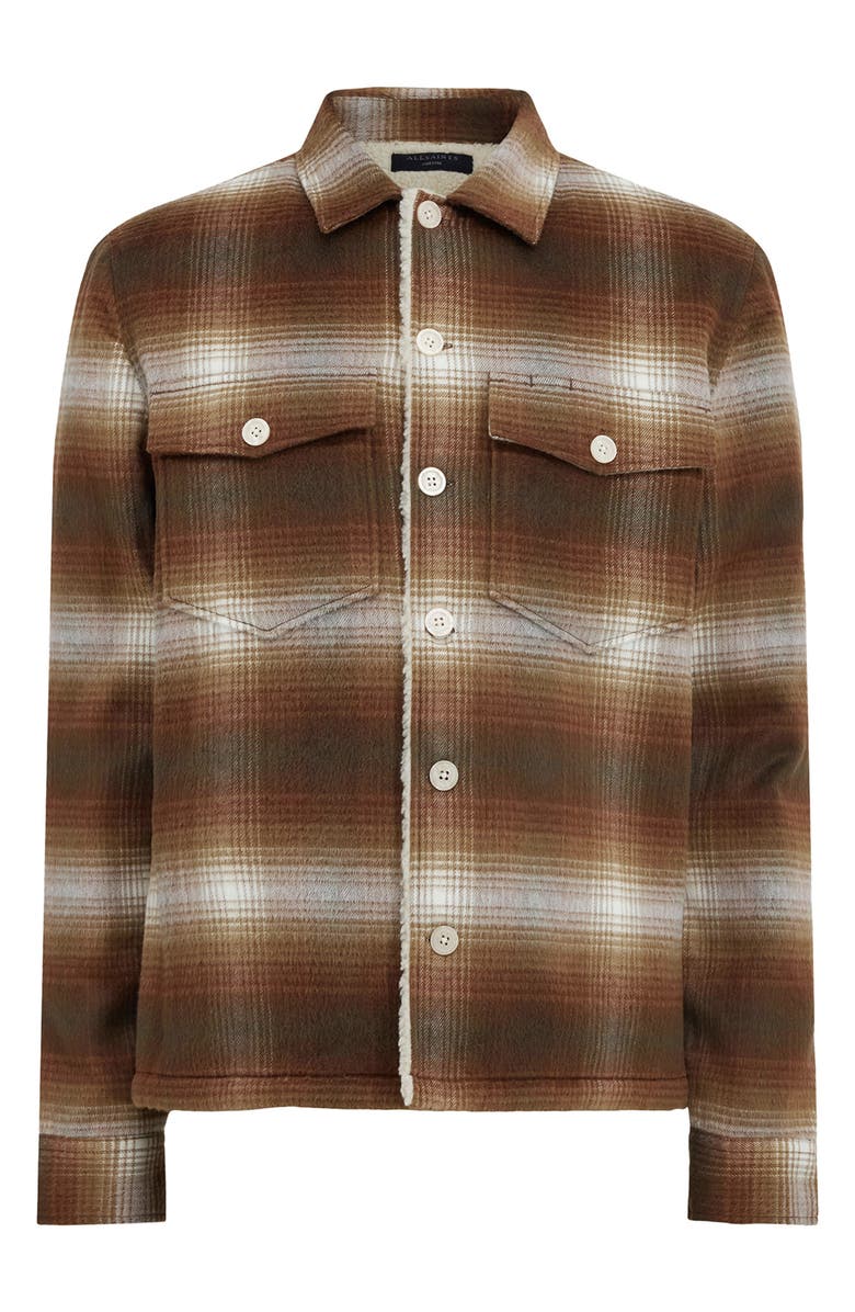 AllSaints Ormond Plaid Fleece Lined Jacket, Alternate, color, 