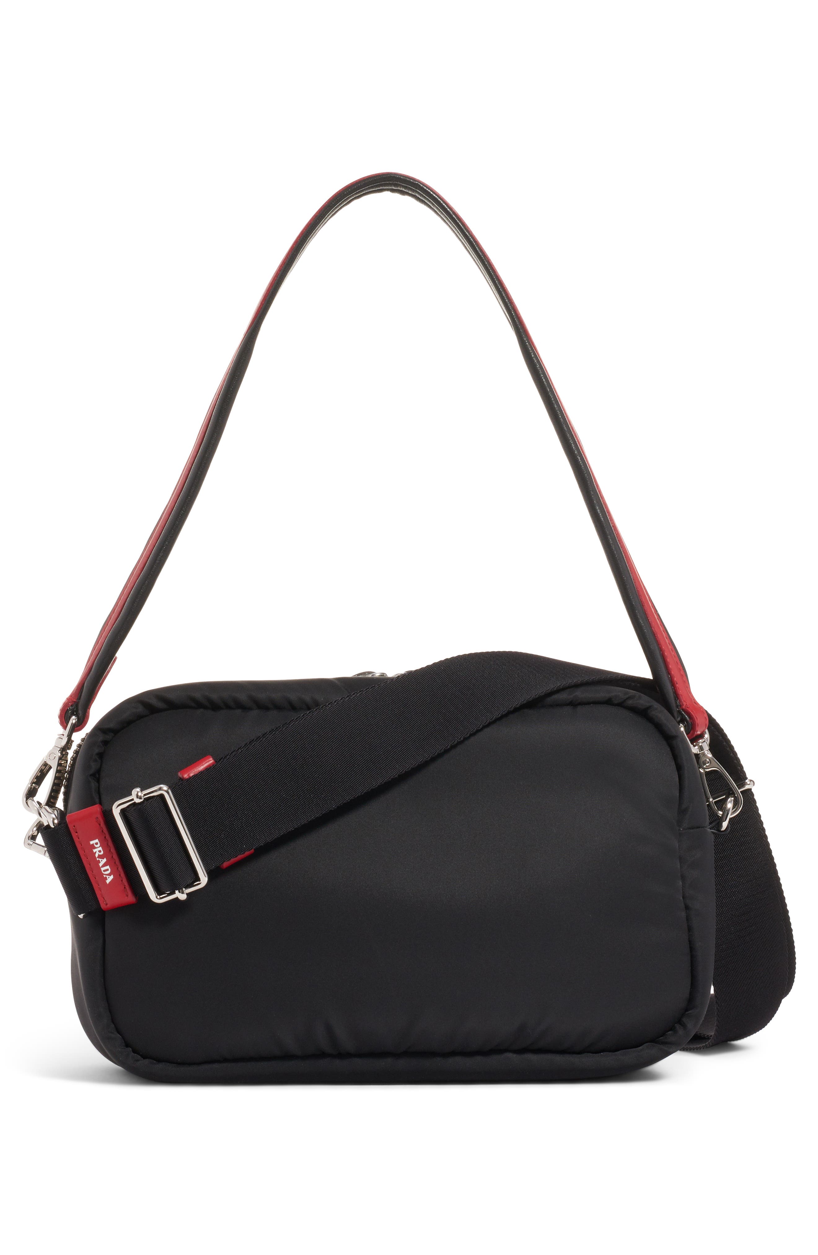 Prada Logo Nylon Shoulder Bag, Alternate, color, 