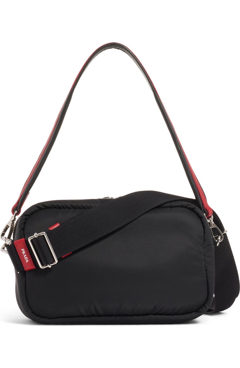Prada Logo Nylon Shoulder Bag, Alternate, color,