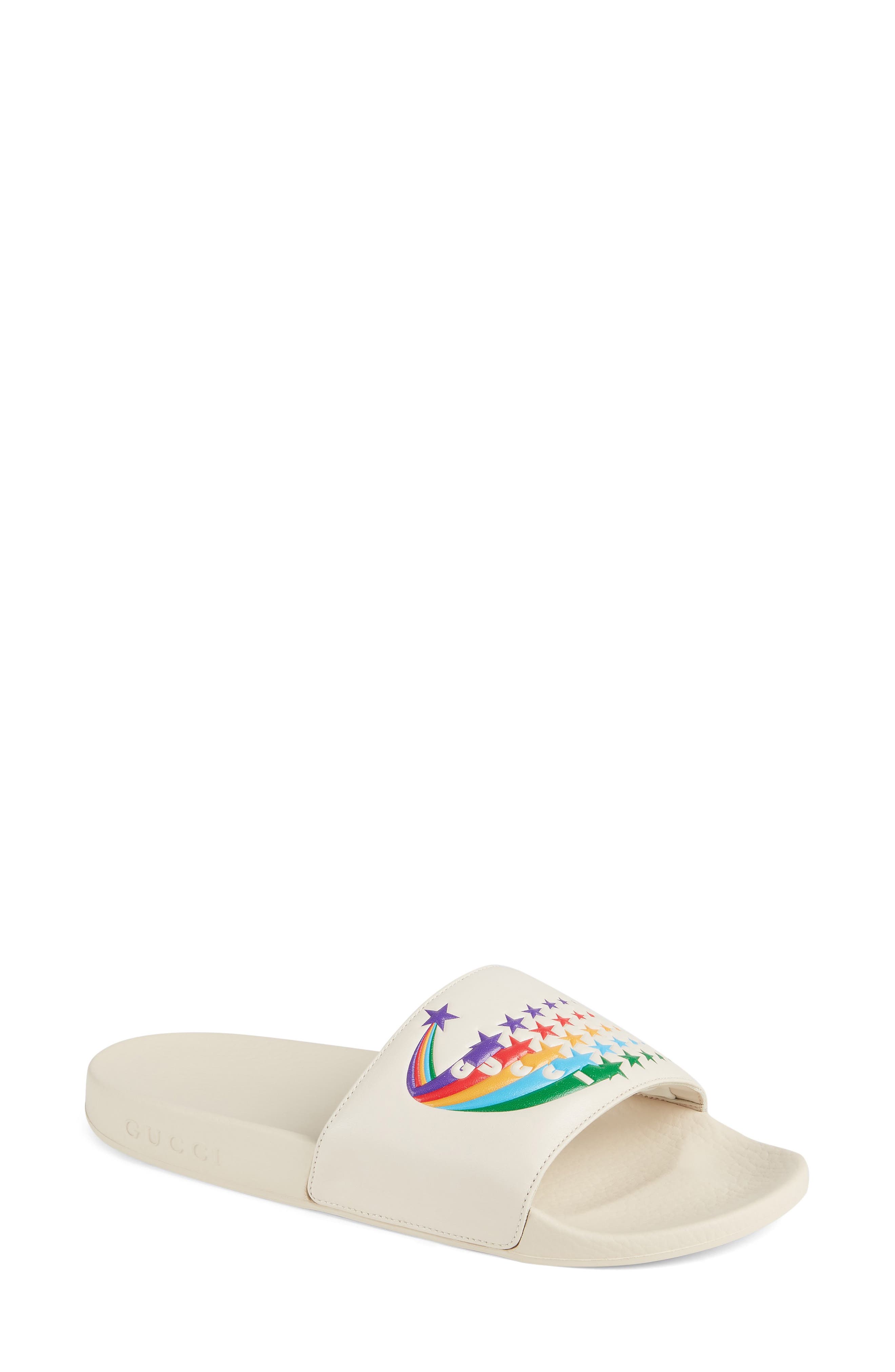 Gucci Pursuit Logo Slide Sandal, Main, color, 