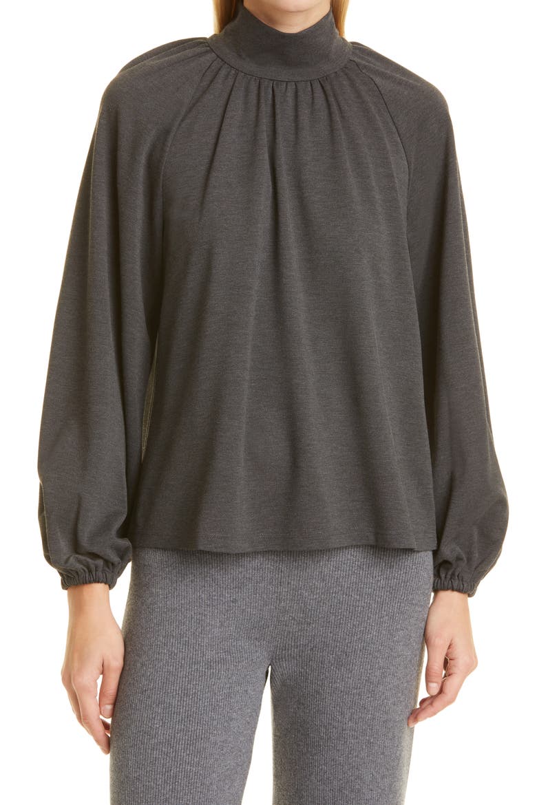 Long Sleeve Turtleneck Top, Main, color, CHARCOAL