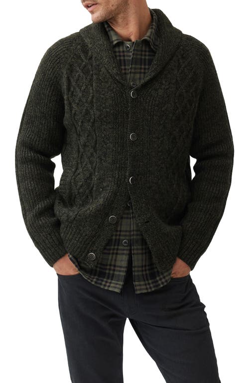 Rodd & Gunn North East Valley Wool Shawl Collar Cardigan in Fatigue 