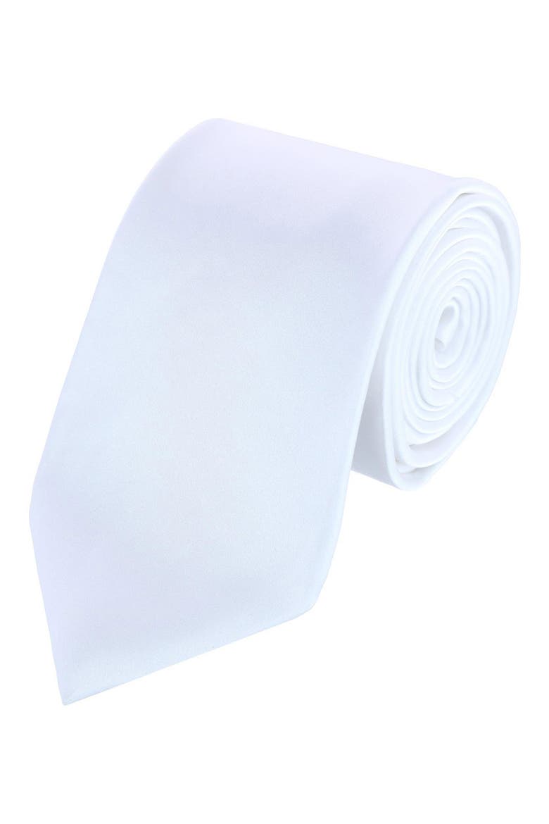 Sutton Sold Silk Tie, Main, color, WHITE