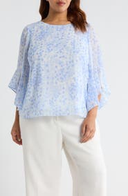 KASPER Ruffle Sleeve Top