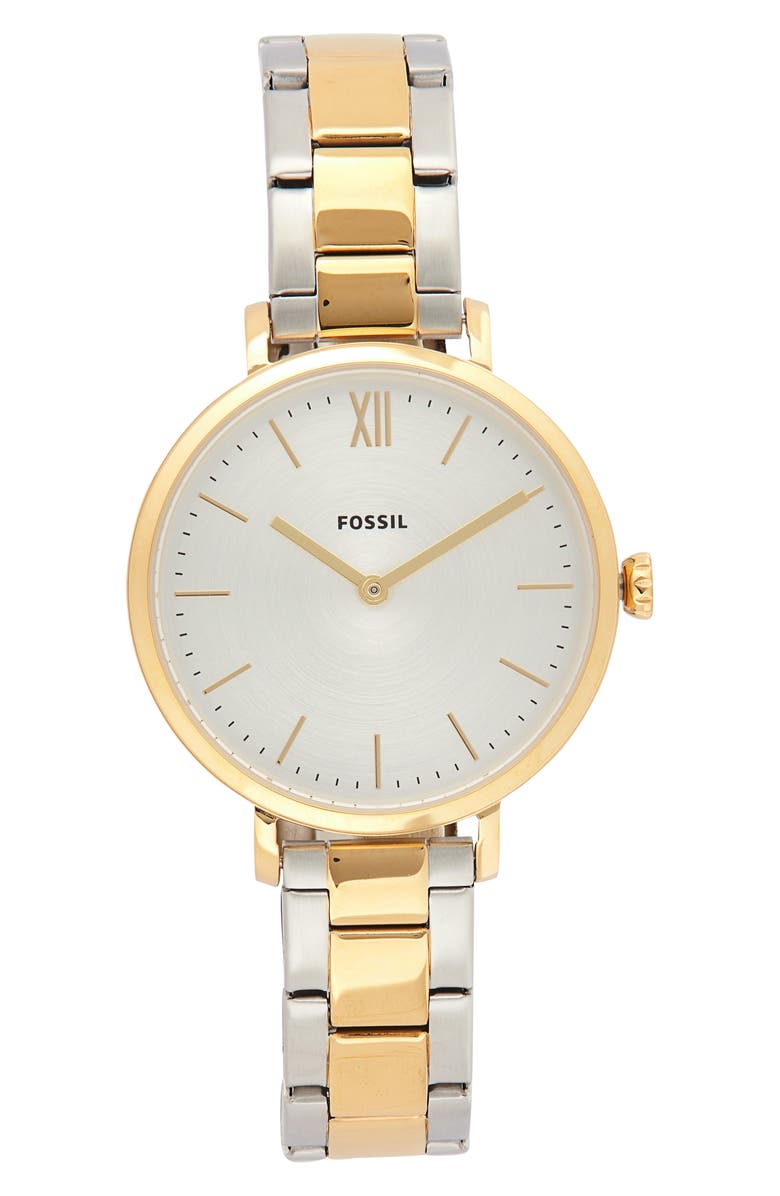 Fossil Carlie Two Tone Bracelet Watch, Main, color, Two Tone
