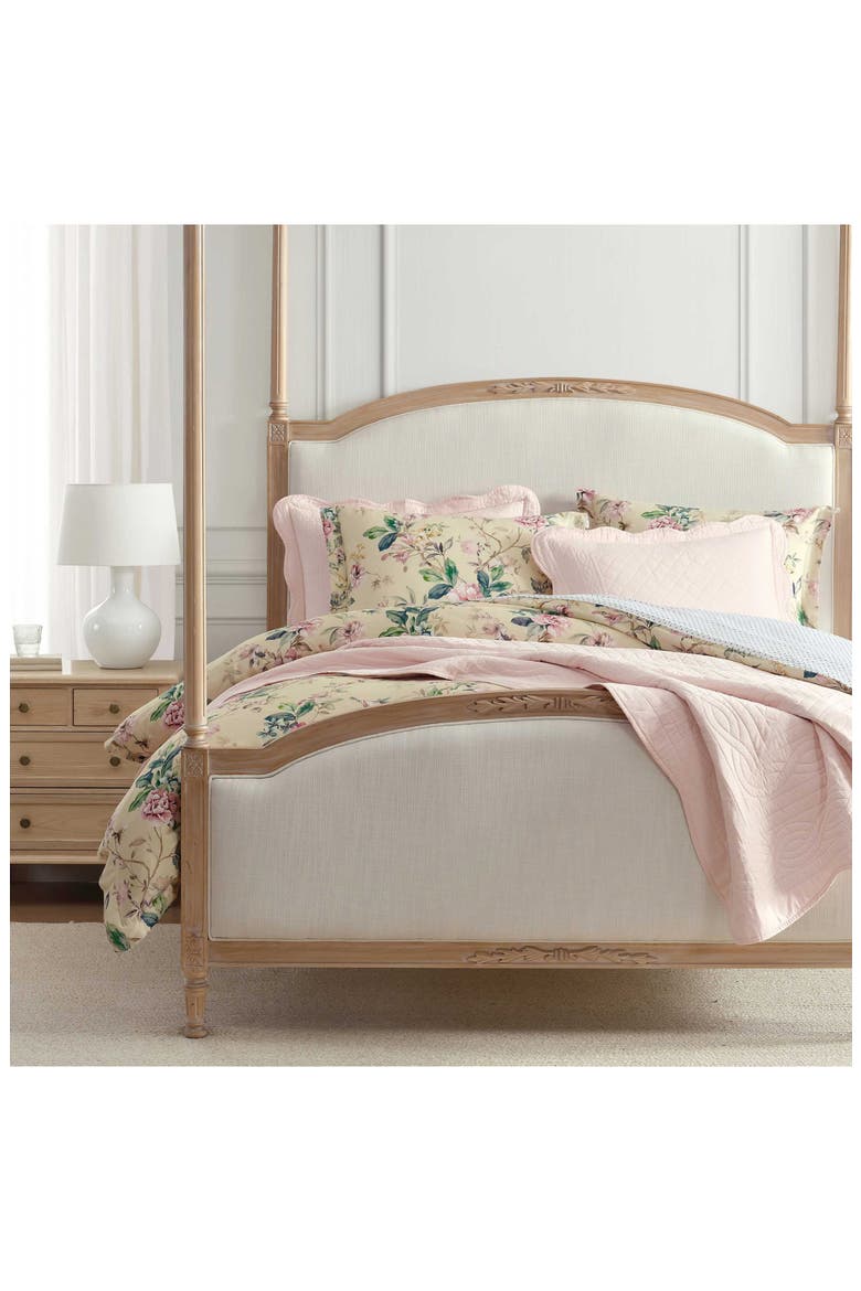 Songbird Cotton Sateen Comforter Set, Alternate, color, YELLOW/ PINK