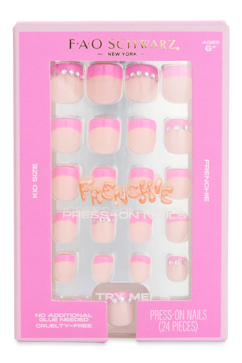 Kids' 24-Piece French Tip Press-On Nails, Main, color, OPEN MISCELLANEOUS