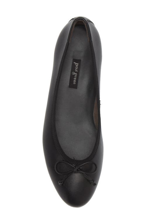 Paul Green Ursula Ballet Flat In Black Soft Nappa