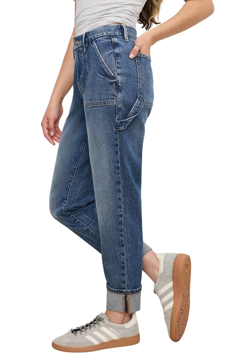 Good American Good Petite High Waist Carpenter Jeans, Alternate, color, Indigo747