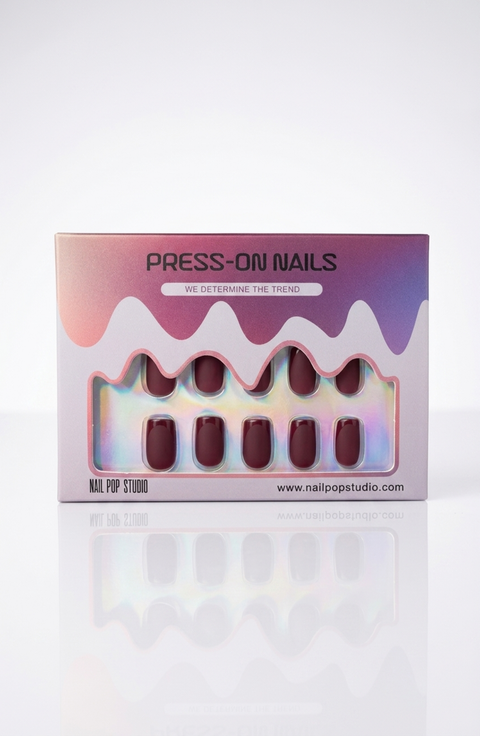 Plum Velvet Square Press-On Nails