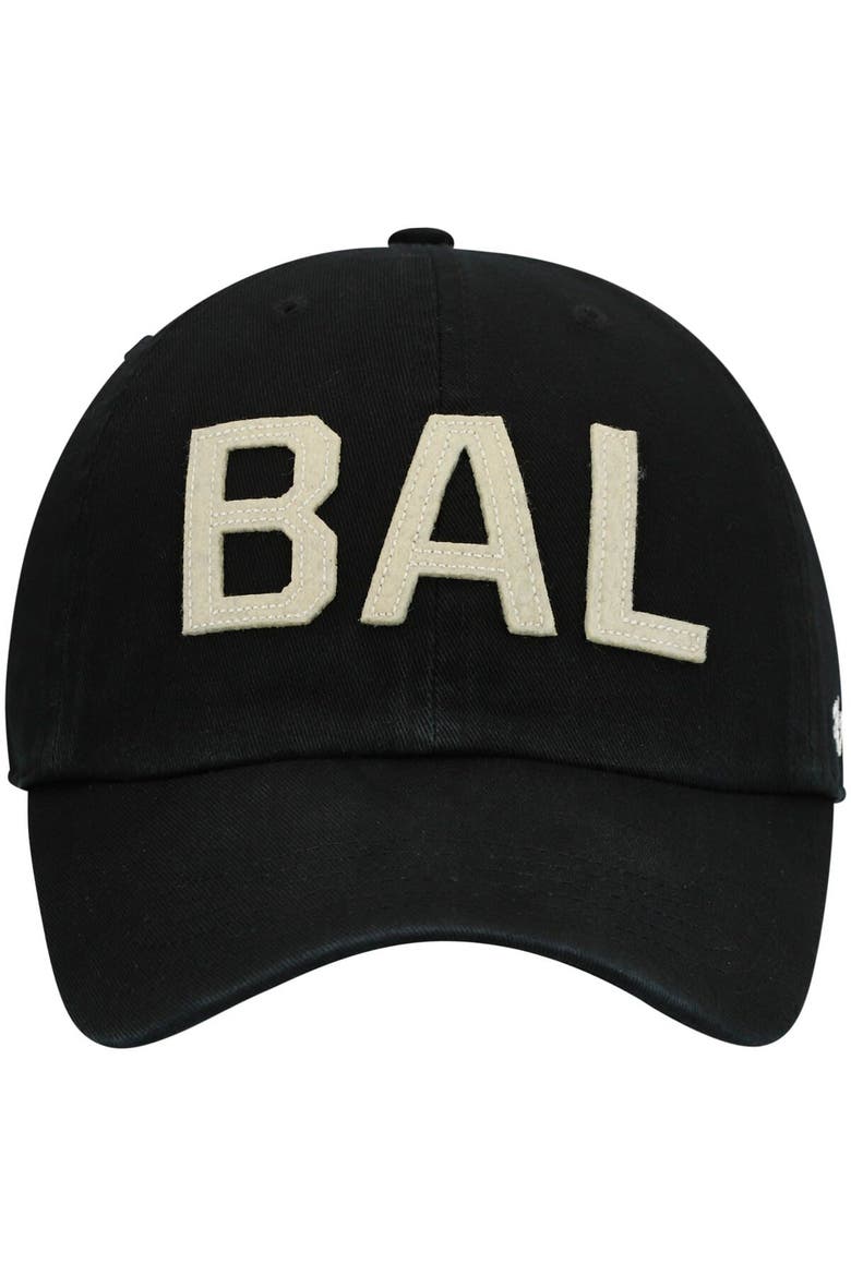 Women's '47 Black Baltimore Ravens Finley Clean Up Adjustable Hat, Alternate, color, Black