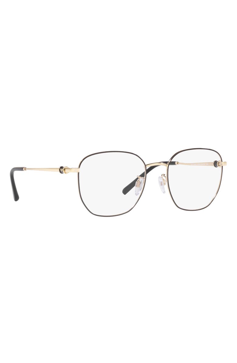 Emporio Armani 53mm Square Optical Glasses, Alternate, color, Gold / Black / Demo Lens