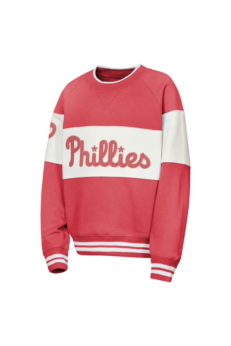 Youth Outerstuff  Red Philadelphia Phillies Ultimate Pastels On Base Sweatshirt, Alternate, color, Red