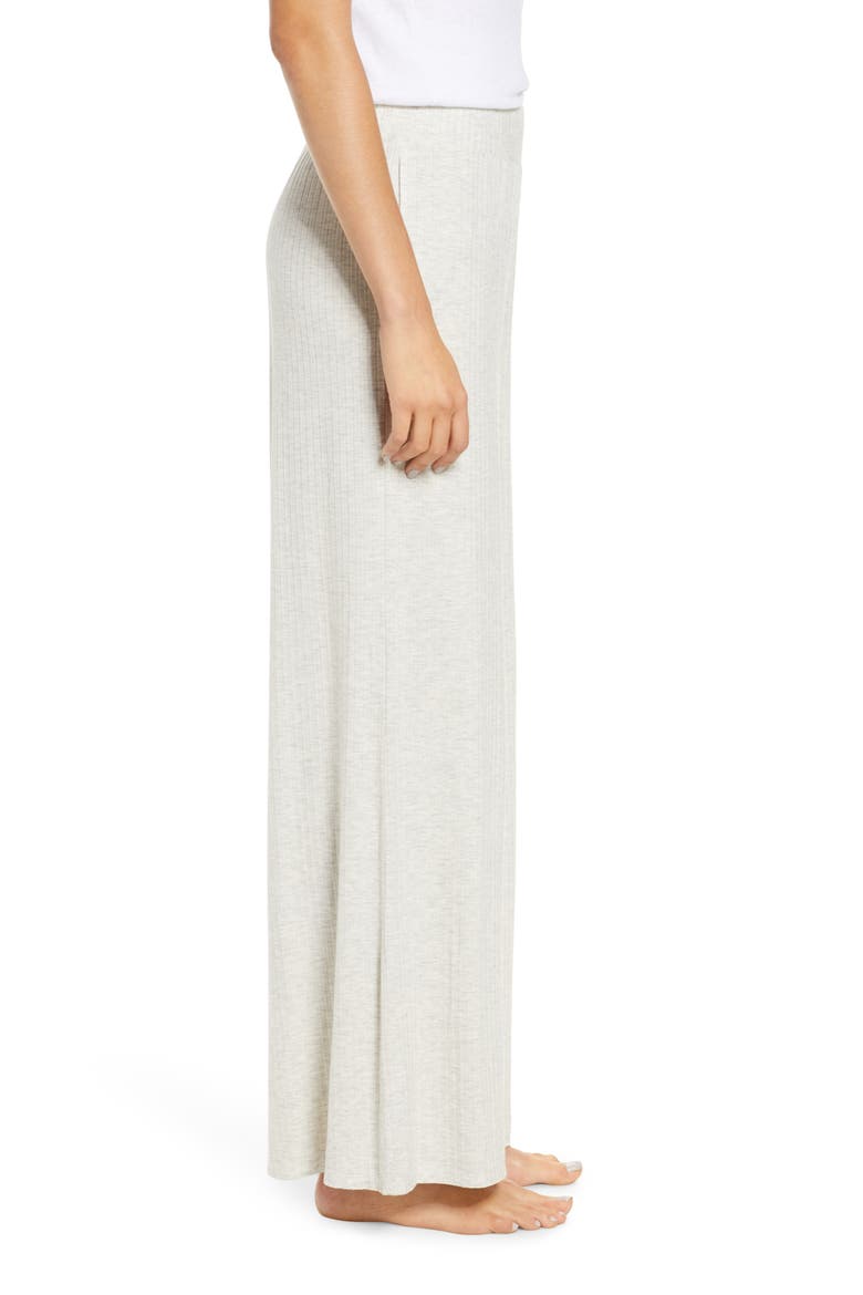 Rib Wide Leg Lounge Pants, Alternate, color, LIGHT H. GREY