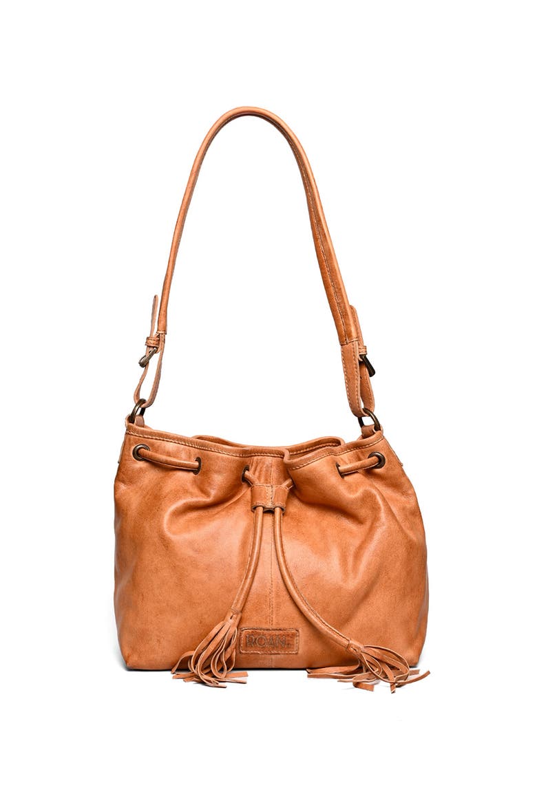 Zone Bucket Bag, Main, color, Cognac Napa