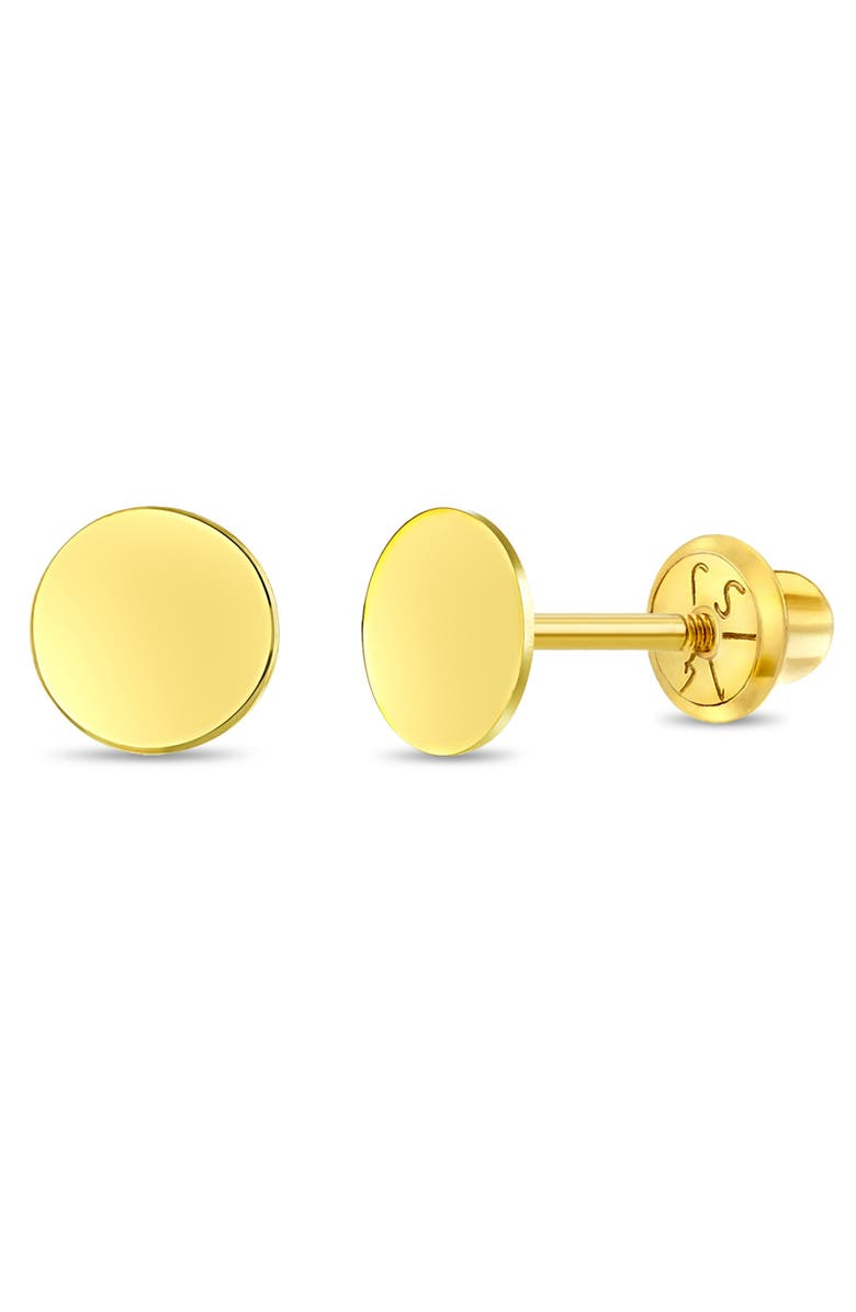In Season Jewelry 14k Round Engravable Earrings, Main, color, Gold