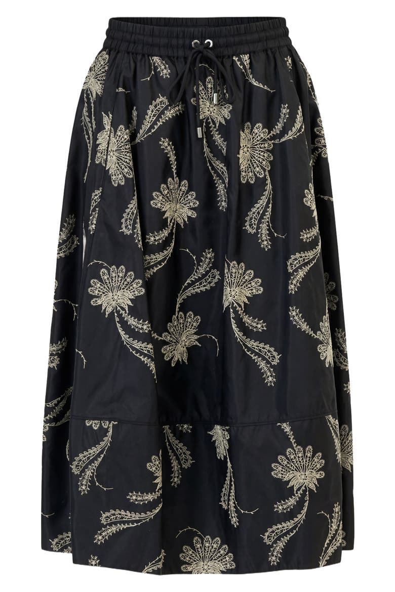 Sirani Embroidered Paisley Floral Skirt, Alternate, color, BLACK/ GARDENIA