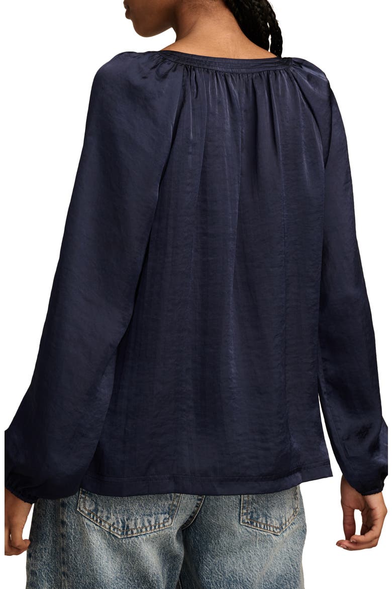 Notch Neck Peasant Top, Alternate, color, NAVY