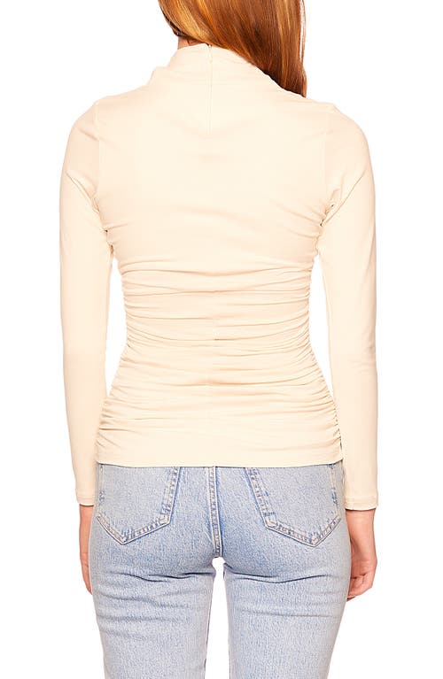 Susana Monaco Long Sleeve Crisscross Top In Blanched Almond