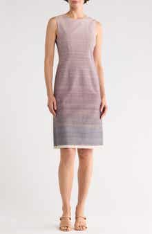 Ombre Sleeveless Silk Blend Sheath Dress