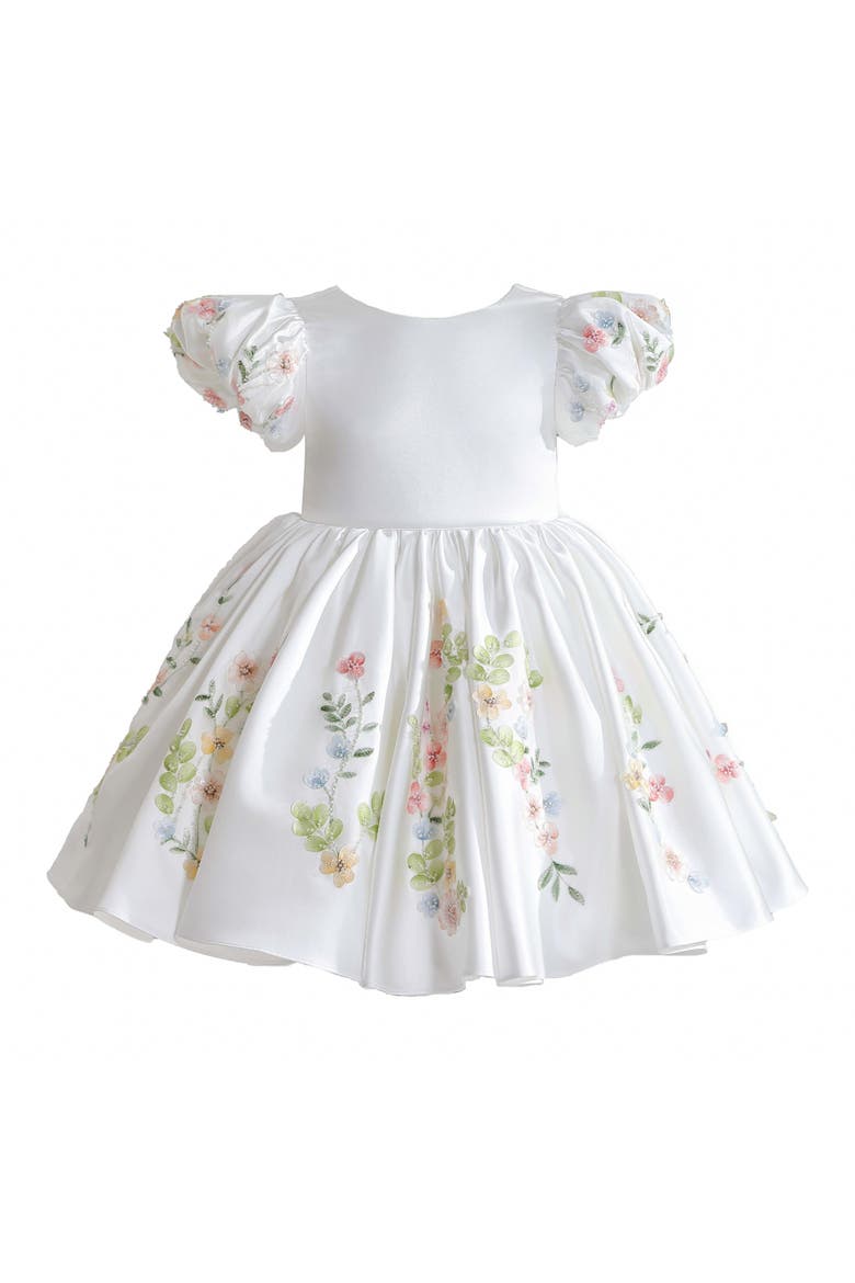 Kiara Floral Embroidered Dress, Main, color, White