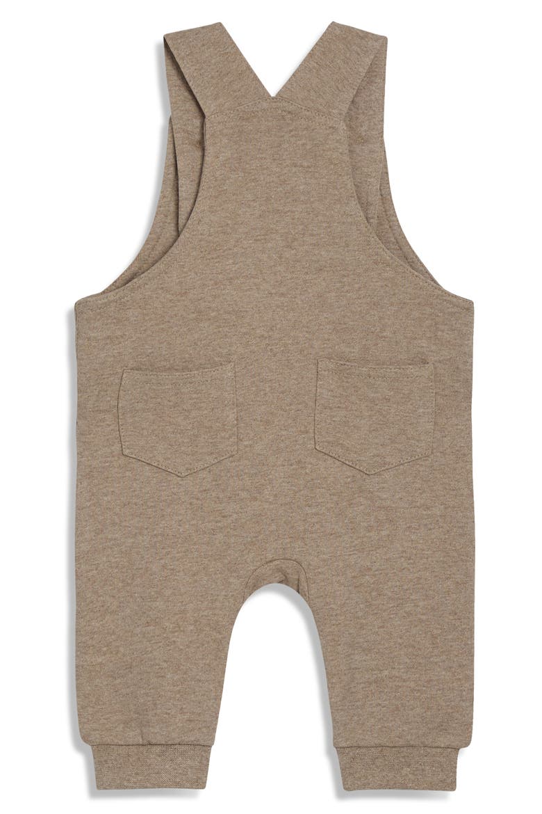 Zebra Appliqué Overalls & Stripe T-Shirt Set, Alternate, color, FAWN