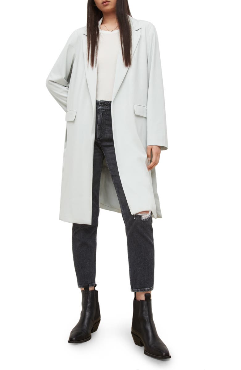 AllSaints Aleida Jersey Duster Coat, Alternate, color,