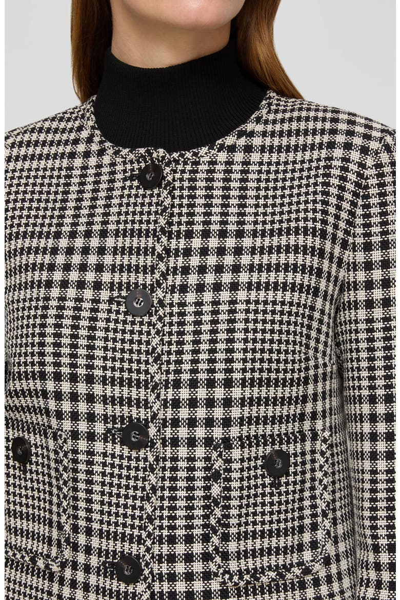 Grid Plaid Corded Cotton Crop Jacket, Alternate, color, BLACK MULTI