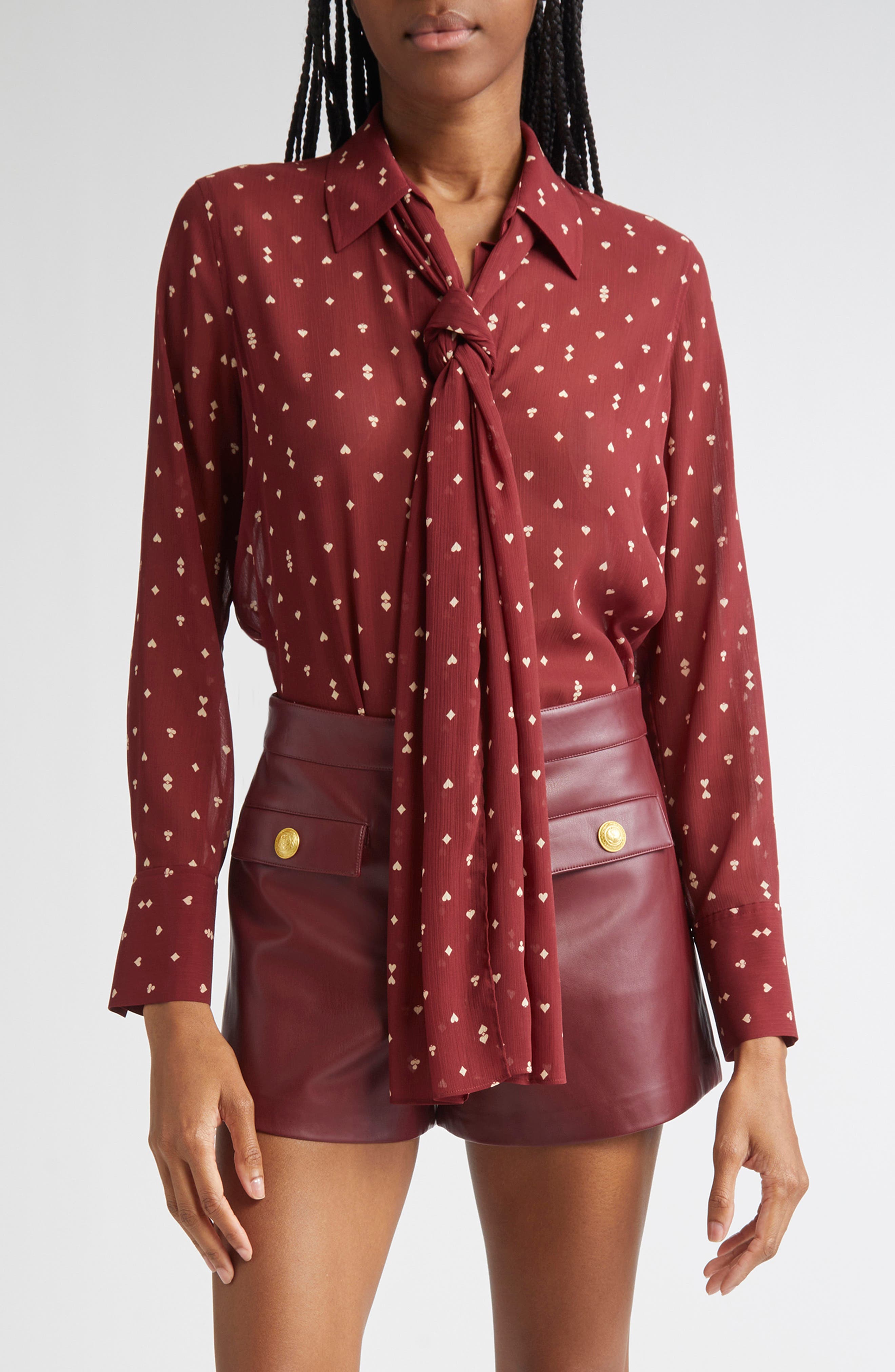 L'AGENCE Basil Tie Neck Shirt