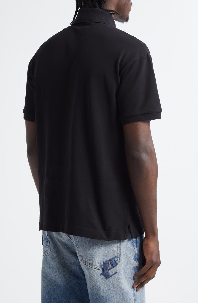 Palm Angels Curved Logo Cotton Polo, Alternate, color,