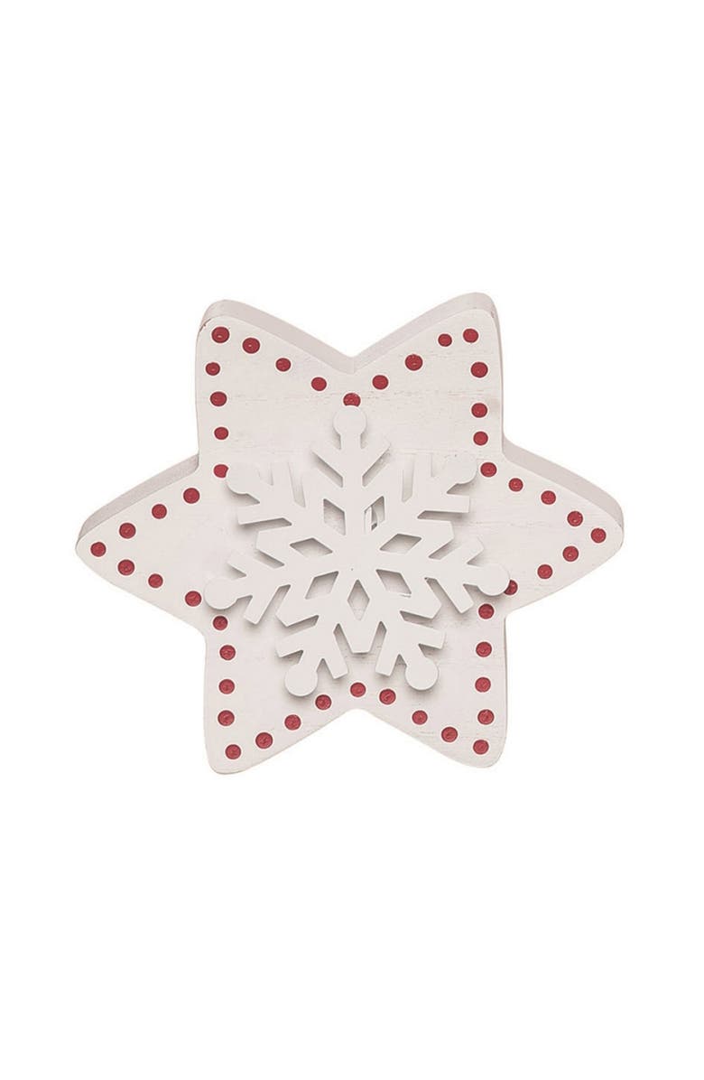 Transpac Winter White Red Gold Wood Tabletop Figurines Decorations Set, Alternate, color, Multi