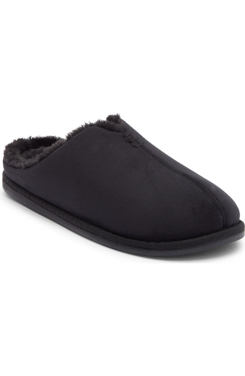 NORDSTROM RACK Hudson Faux Shearling Scuff Slipper, Main, color, Black
