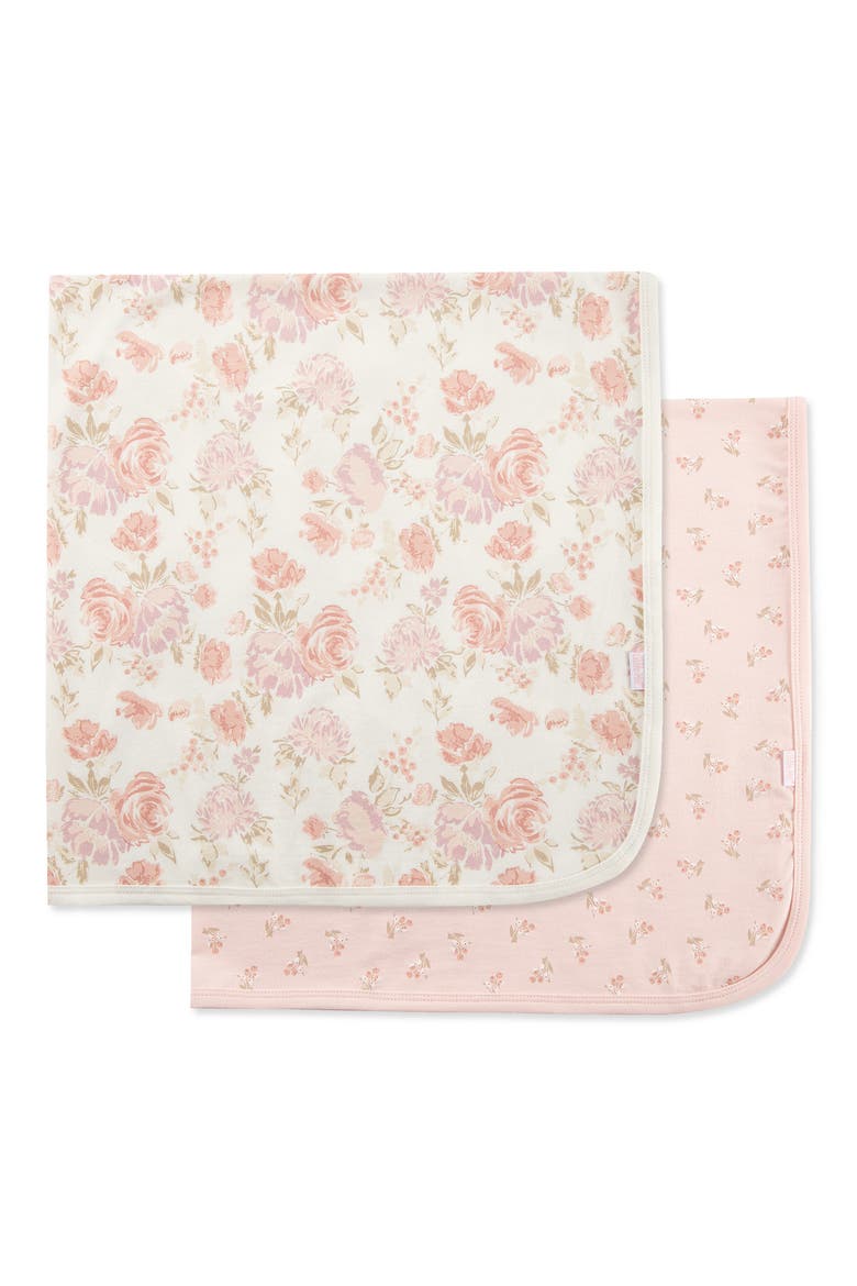 2-Pack Floral Receiving Blankets, Alternate, color, PINK FLORAL