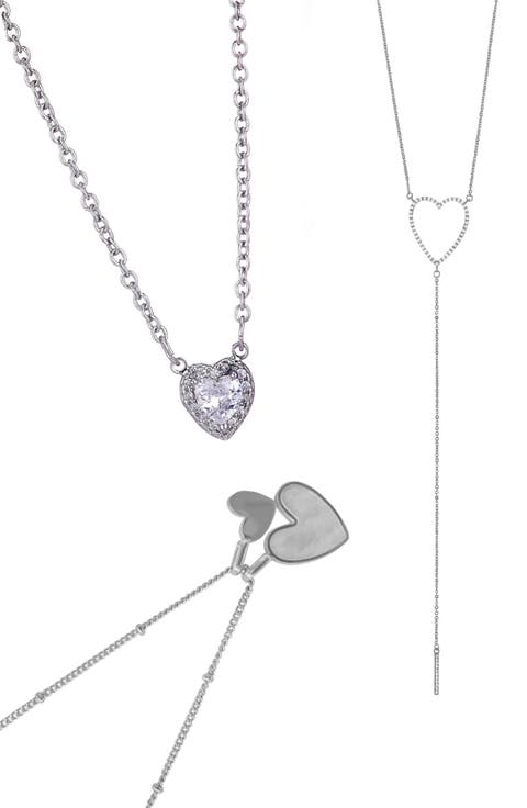 Set of 3 Assorted Heart Necklaces