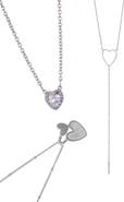 Adornia Set of 3 Assorted Heart Necklaces