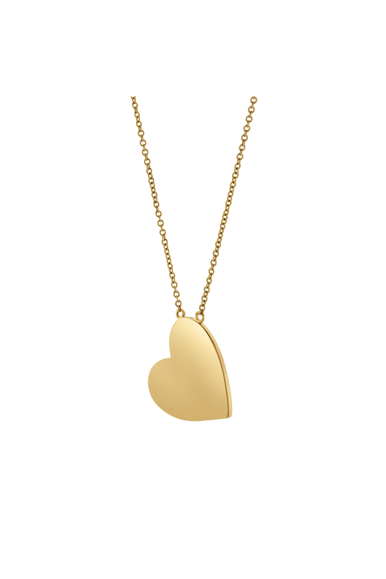 Aether Scattered Diamond Studded Heart Disc Pendant in 14K Gold, Alternate, color, 14K Yellow Gold