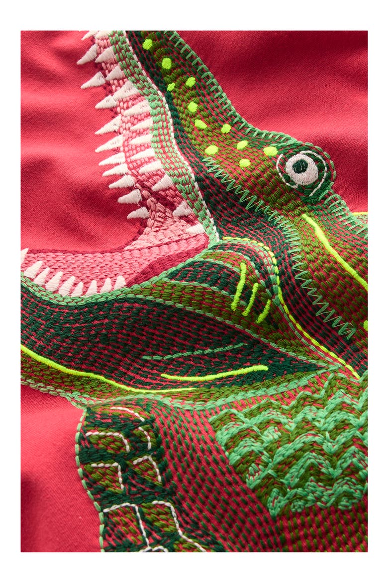 Kids' Crocodile Superstitch Cotton T-Shirt, Alternate, color, CAYENNE CROC