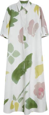 Max Mara Canter Botanical Print Cotton Shirtdress | Nordstrom