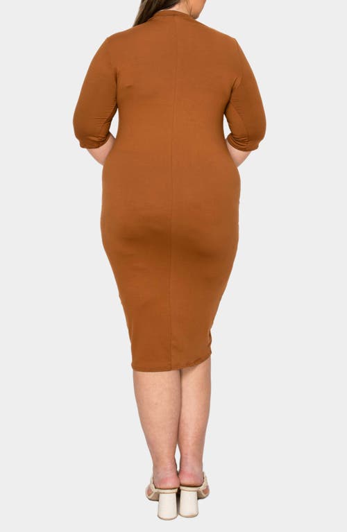 L I V D Mona Midi Dress In Cognac