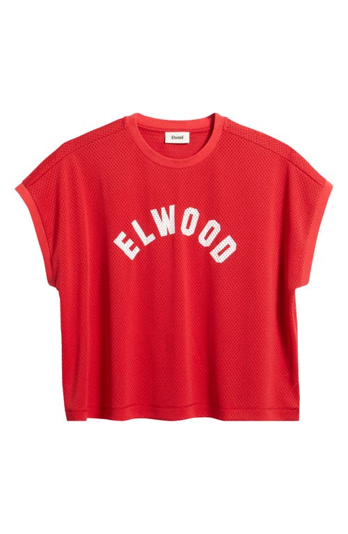 Elwood Logo Mesh Graphic T-shirt In Red