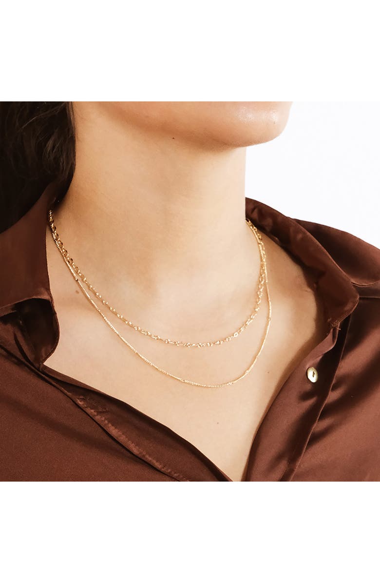 Sterling Forever Serenity Layered Necklace, Alternate, color, Gold