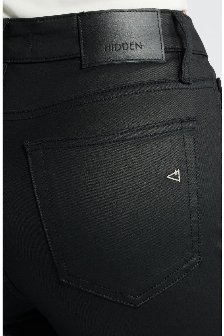Coated High Waist Flare Jeans, Alternate, color, BLACK