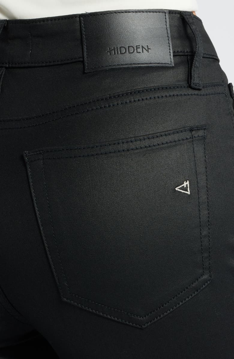 HIDDEN JEANS Coated High Waist Flare Jeans, Alternate, color, Black