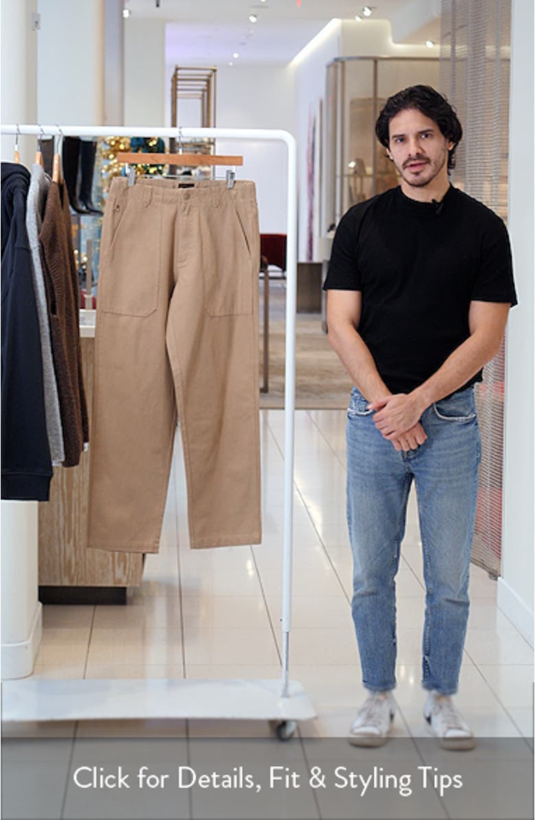 Stamped Garage Relaxed Straight Leg Patch Pocket Canvas Pants, sales video thumbnail