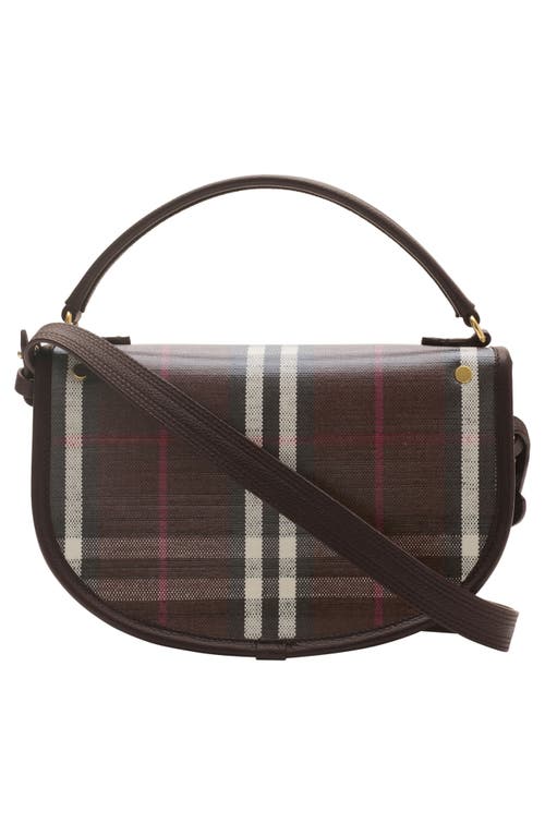 Burberry Womens Mahogany Highlands Check Cotton-blend Cross-body Bag In Brown