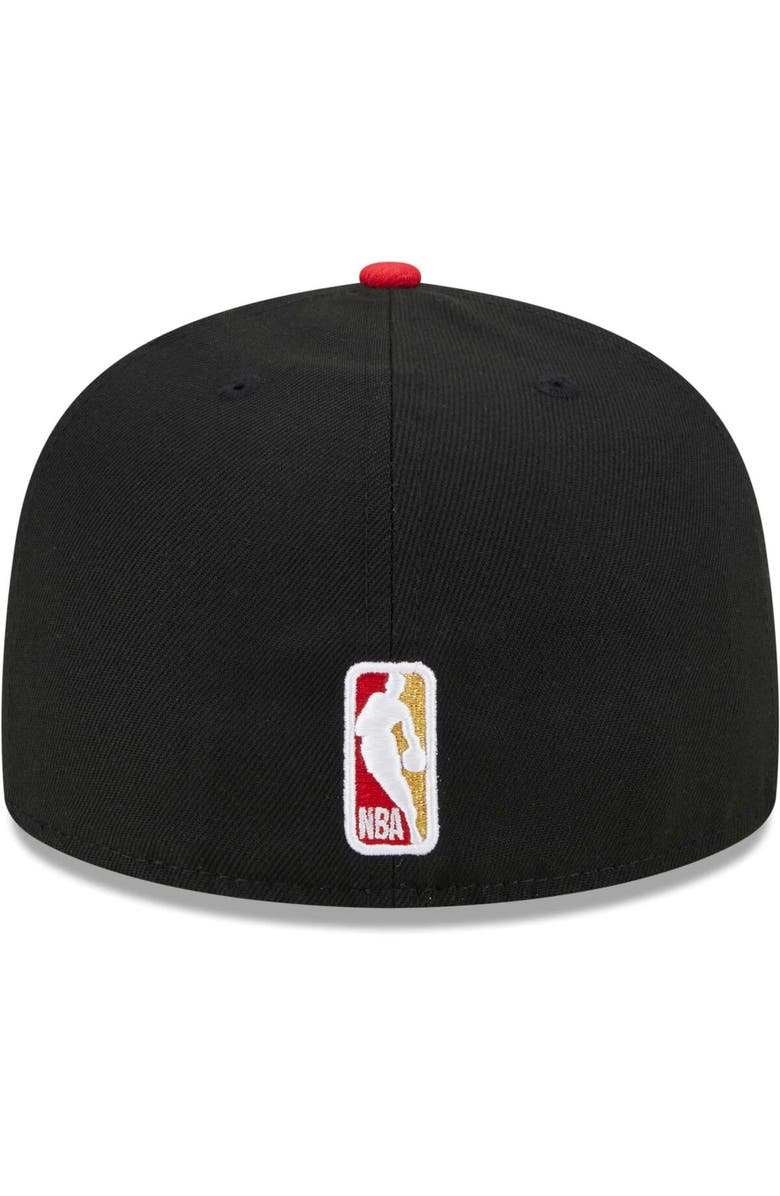 New Era Men's New Era Black/Red Portland Trail Blazers Gameday Gold Pop Stars 59FIFTY Fitted Hat, Alternate, color, 