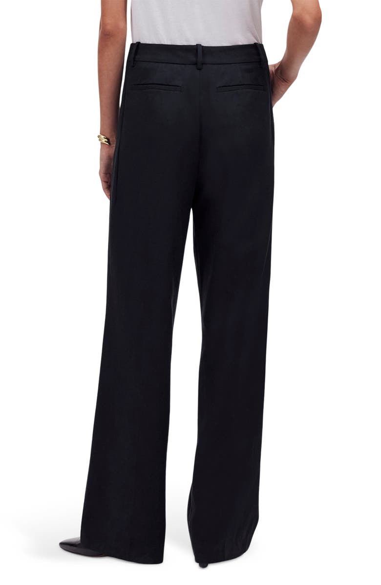 Madewell Slouchy Straight Leg Twill Pants, Alternate, color, True Black