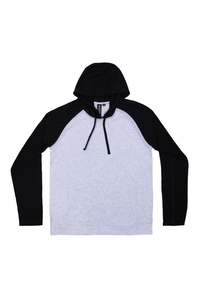 Raglan Sleeve Hoodie, Alternate, color, WHITE/ BLACK