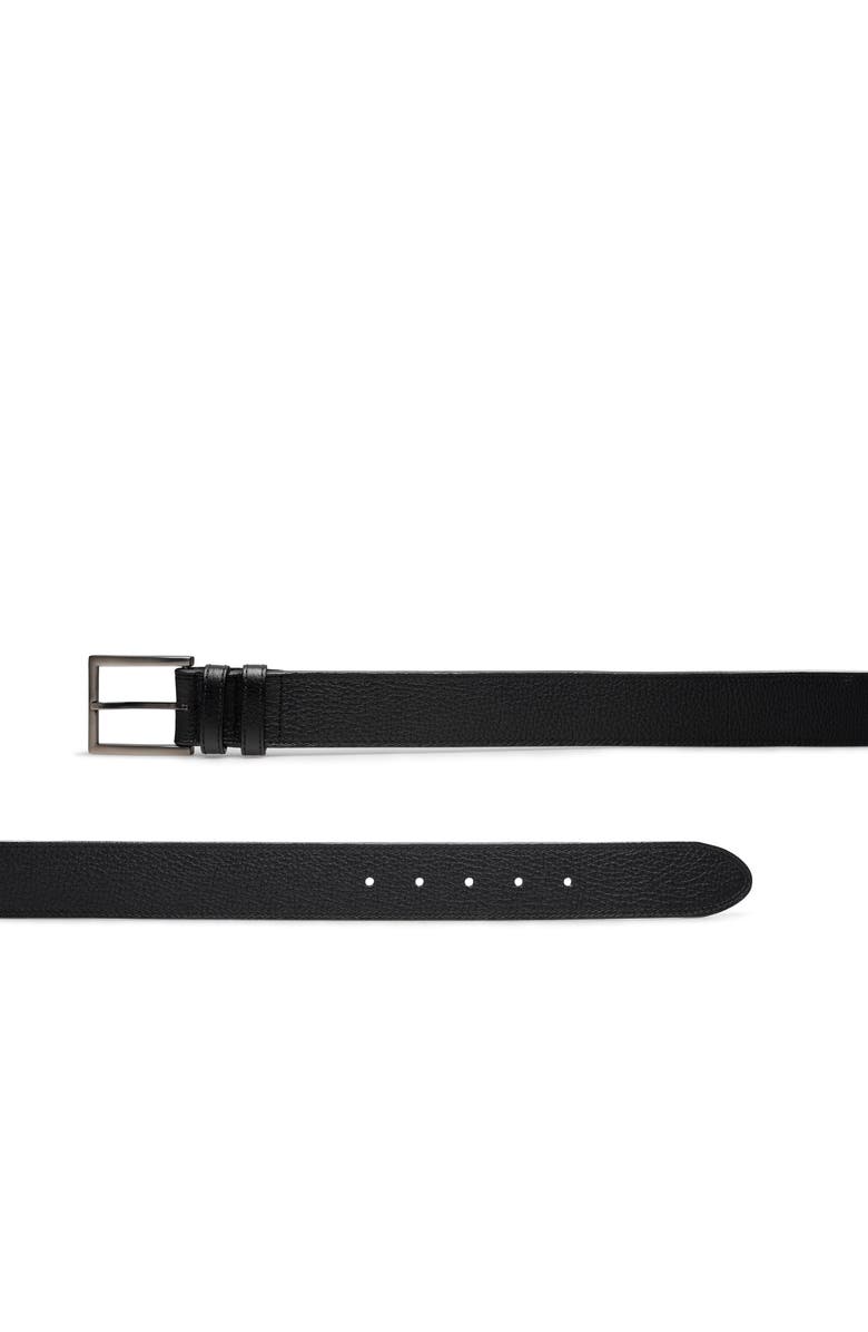 Magnanni Eastwood Pebble Leather Belt, Alternate, color, Black Pebble
