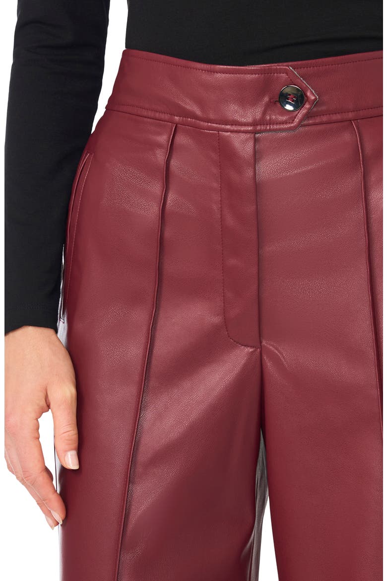 Faux Leather Wide Leg Pants, Alternate, color, TAWNY PORT